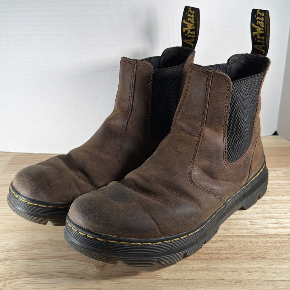 Dr. Martens Embury Unisex Chelsea Boots L 10 M 9 Dark Brown Leather Crazy Horse
